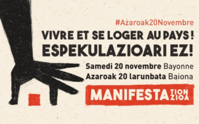 Etxebizitza: Aldak, azaroaren 20ko manifestaldiaz oinarriko momentu baten egitera deitzen du