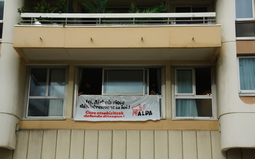 Action d’Alda au Victoria Surf –  Jamais 2 sans 3 ! Biarritz, un 3ème Airbnb frauduleux occupé par Alda
