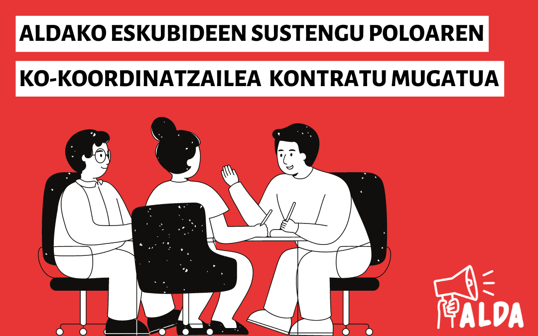 Lan eskaintza: Aldako eskubideen sustengu poloaren ko-koordinatzailea Kontratu mugatua