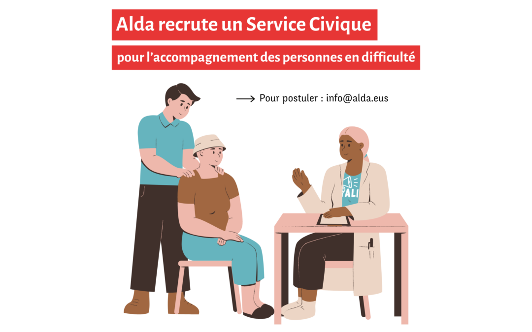 Alda recrute un jeune volontaire en service civique sur une mission d’accompagnement des personnes en difficulté