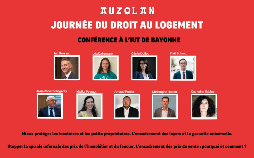 Auzolan – Journée du droit au logement : ouverture des inscriptions pour participer aux conférences !