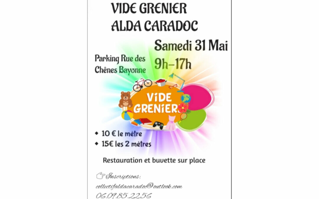 Le collectif Alda Caradoc organise un vide-grenier samedi 31 mai