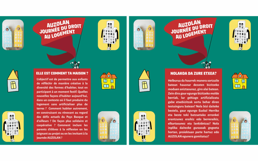 Auzolan – Journée du droit au logement : Alda lance un défi aux écoliers du Pays Basque