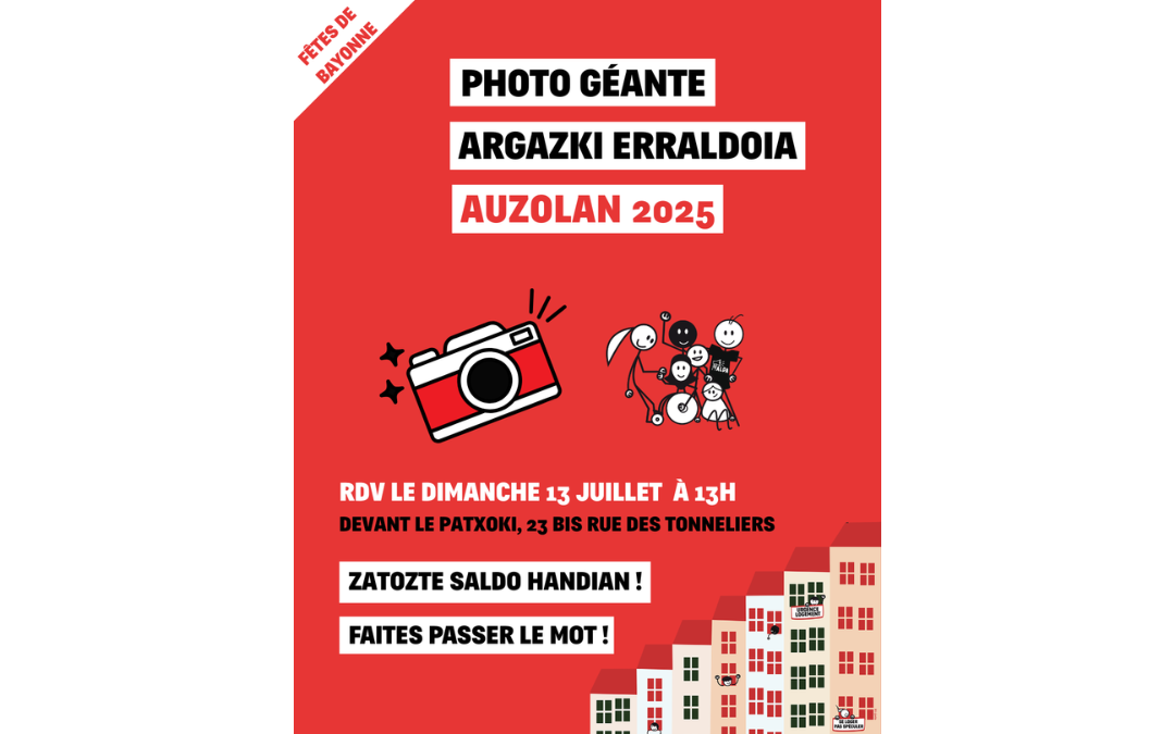 AUZOLAN 2025 : Rejoins la photo géante d’appel des fêtes de Bayonne le dimanche 13 juillet 13h !