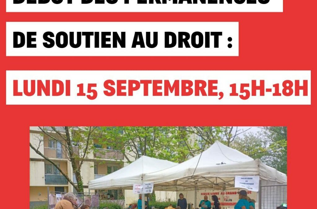 Les permanences de soutien aux droits commencent lundi 15 septembre au Grand Basque !