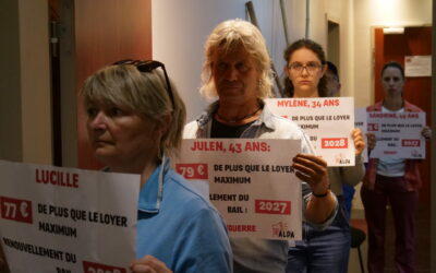 Une file d’attente devant la permanence du sénateur Max Brisson  pour pérenniser l’encadrement des loyers
